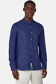 Regular Fit Linen Shirt, Navy blue, hi-res