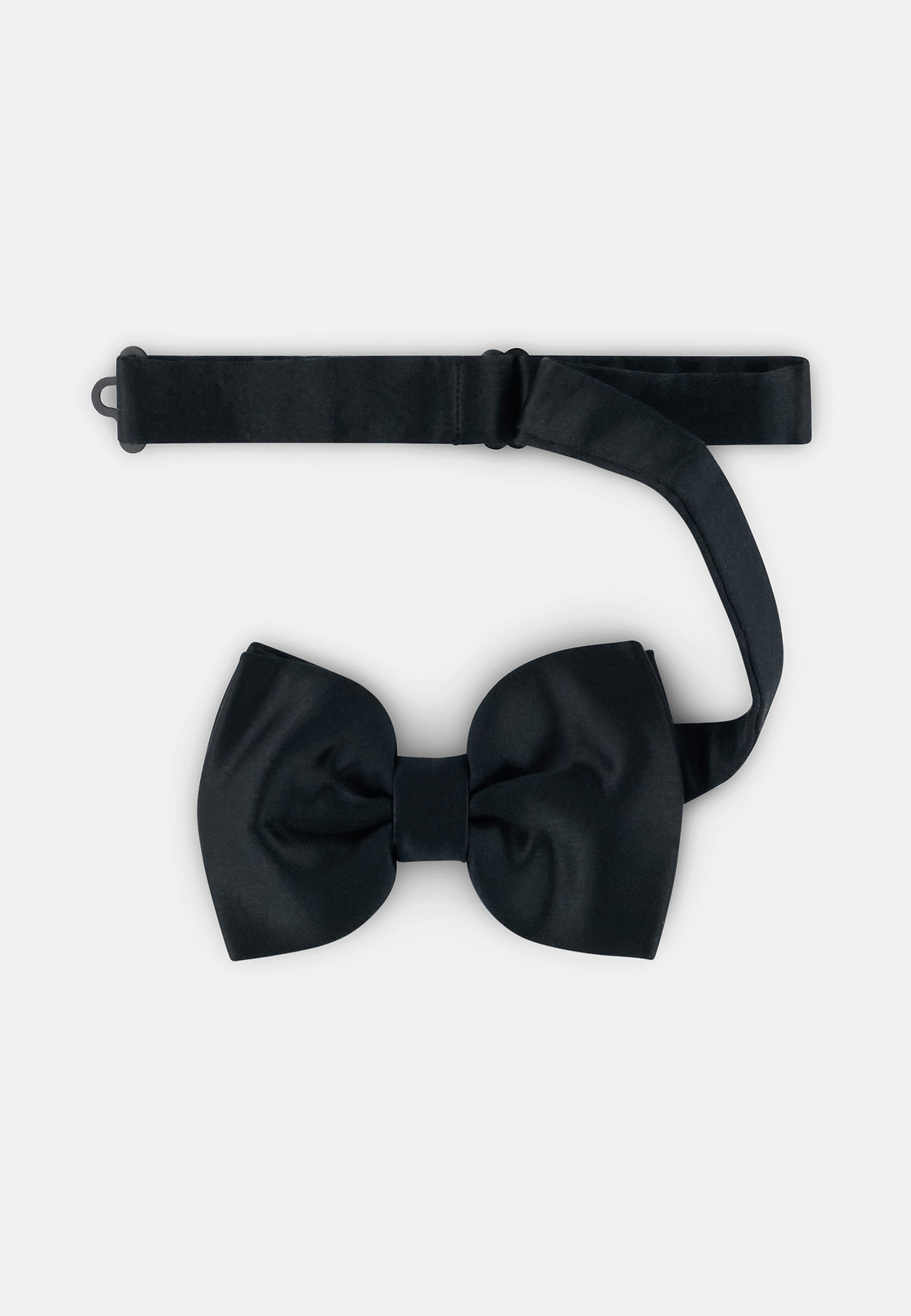 Black Knotted Silk Bow Tie, Black, hi-res, 1