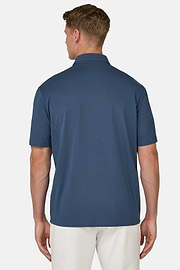 Polo Shirt In Stretch Supima Cotton, Blue, hi-res