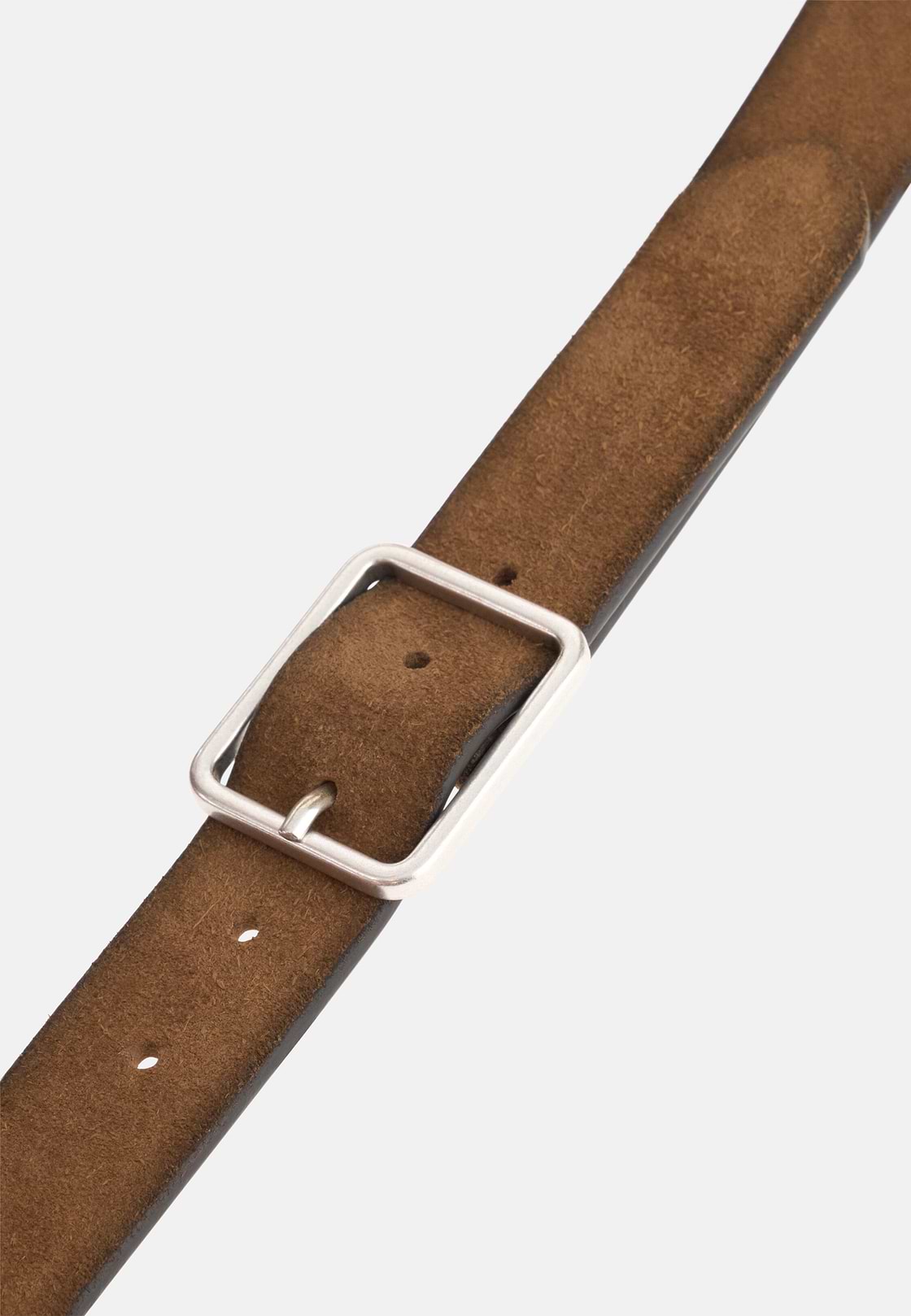 Cintura Casual In Pelle Scamosciata, Marrone, hi-res, 3