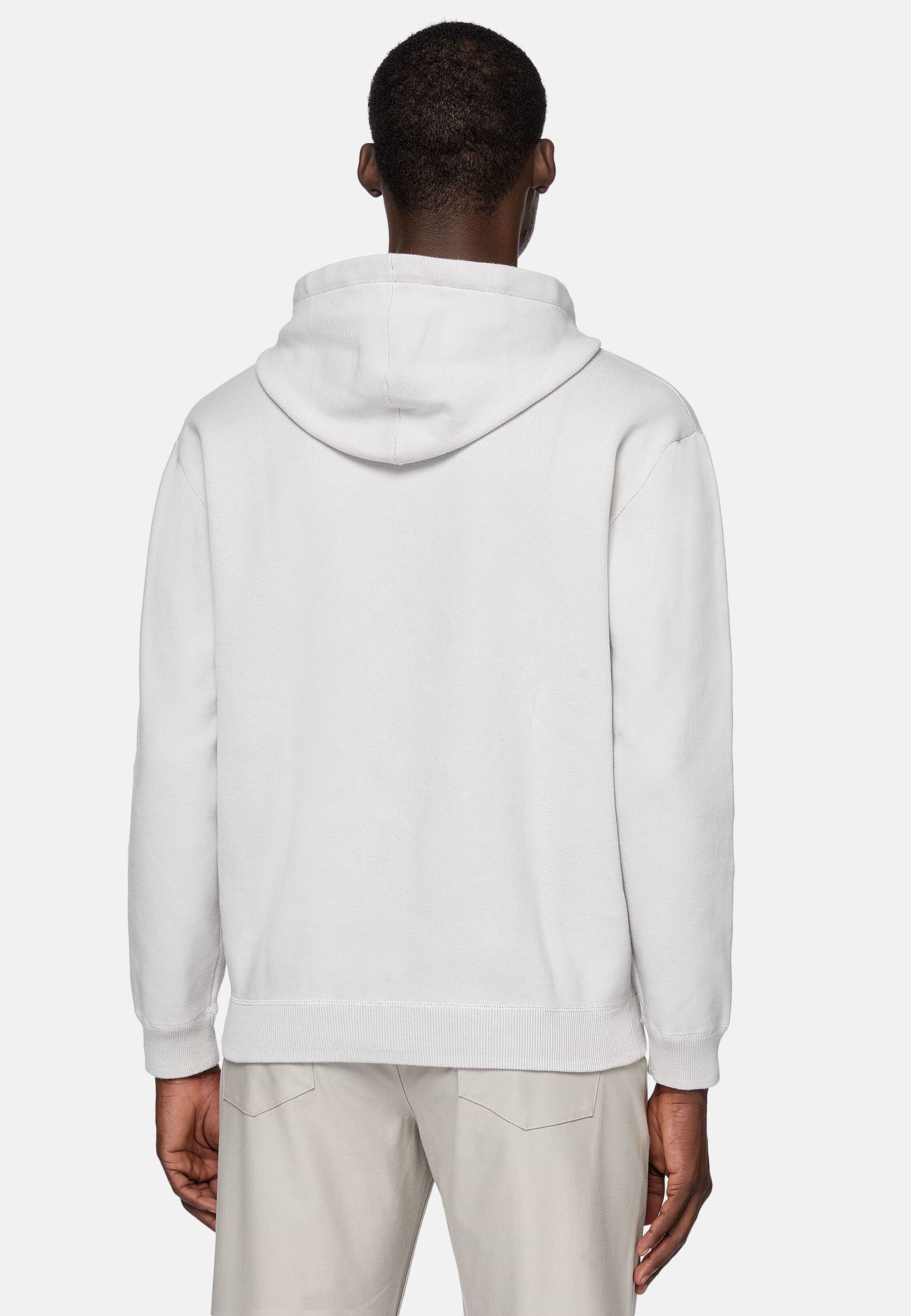 Men s Charcoal Hoodie in Technical Cotton Jersey Fleece Boggi Milano