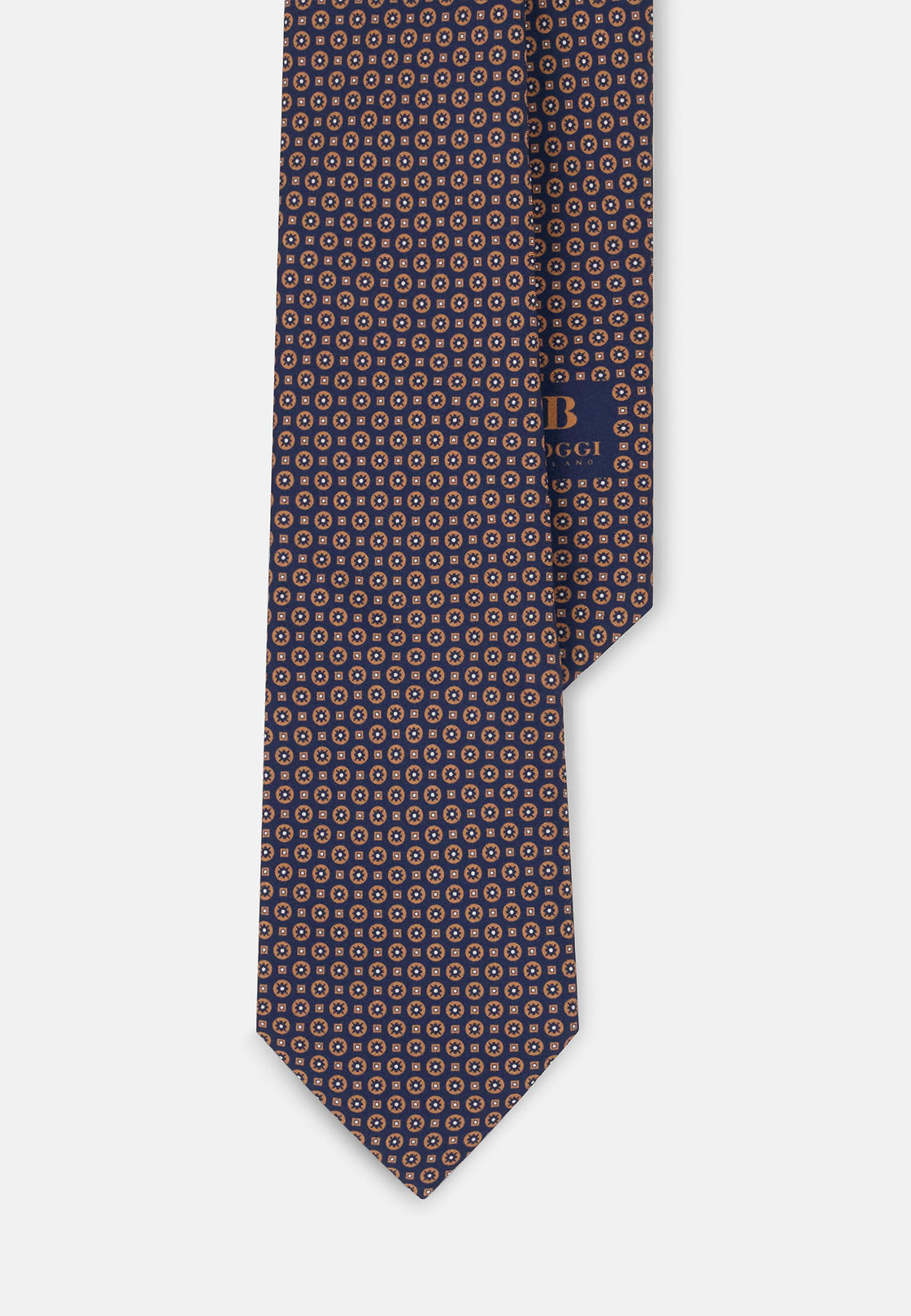 Tie Medallion Pattern Silk, Orange, hi-res, 1