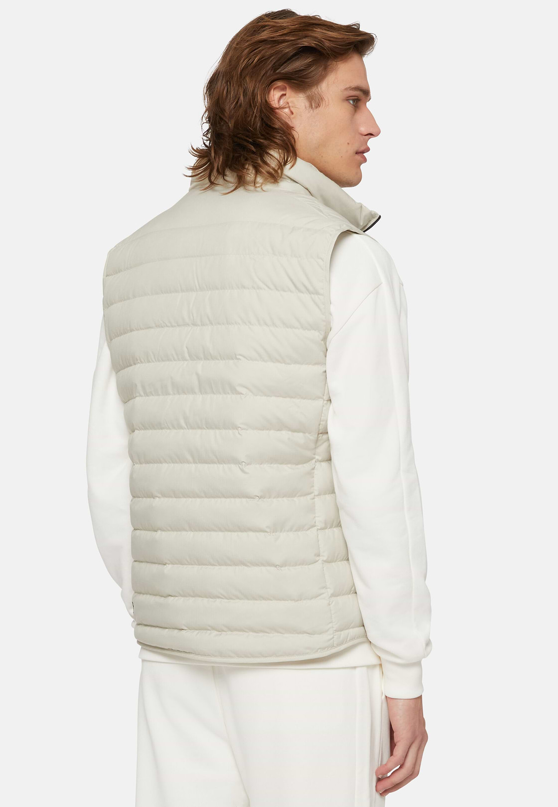 Gilet En Tissu Recyclé En Duvet D'Oie, Sable, hi-res