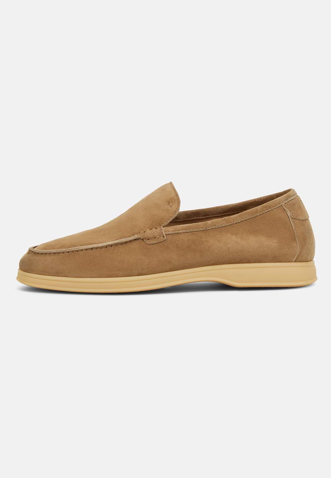 Aria Suede Leather Loafers, Sand, hi-res