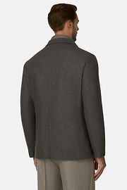 TWIST | Blazer in Wool Flannel, Taupe, thumb, 4