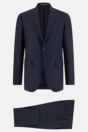 Pure Linen Suit, Navy blue, thumb, 6