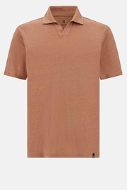Stretch Linen Jersey Polo Shirt, Rot, hi-res