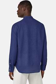 Regular Fit Linen Shirt, Navy blue, hi-res