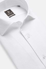 Regular Fit Honeycomb Cotton Shirt, White, hi-res