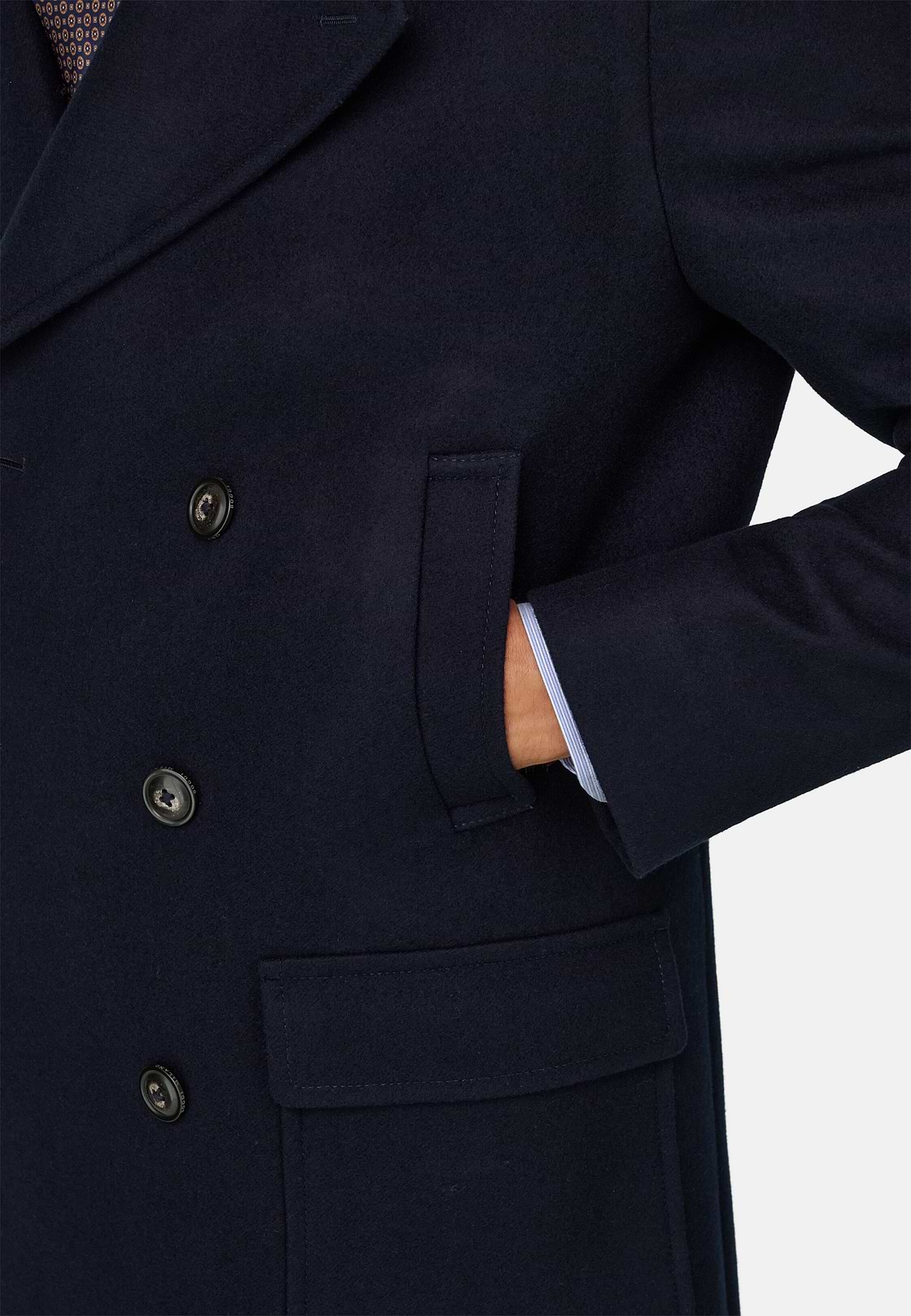 Double-Breasted Wool Coat, Navy blue, hi-res, 3