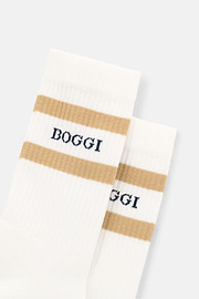 Short Socks Striped Logo Cotton Blend, White, thumb, 3
