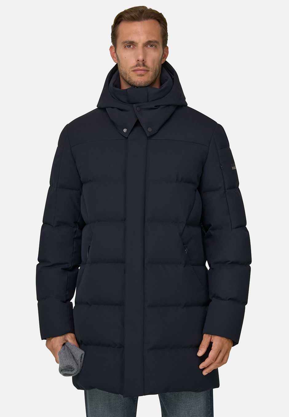 Parka Gewatteerd Ganzendons B Tech, Navy blue, hi-res