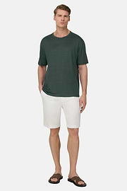 T-Shirt Aus Stretch-Leinen-Jersey, Dunkelgrün, thumb, 2