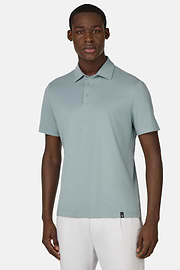 Polo Shirt In Stretch Supima Cotton, Light Green, hi-res