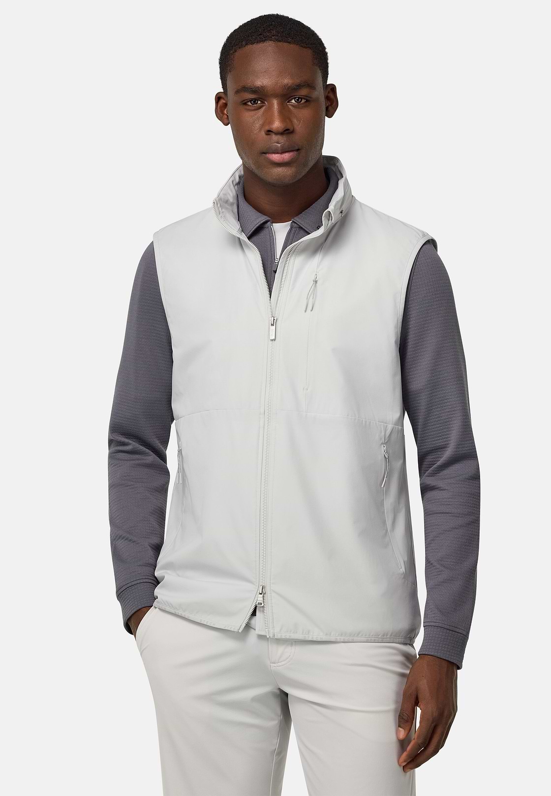 Technical Fabric Gilet, Ice, hi-res