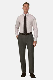 Overhemd Gestreept Katoen Non-Iron Slim Fit, Burgundy, thumb, 2