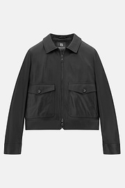 Genuine Leather Jacket, Brown, thumb, 5