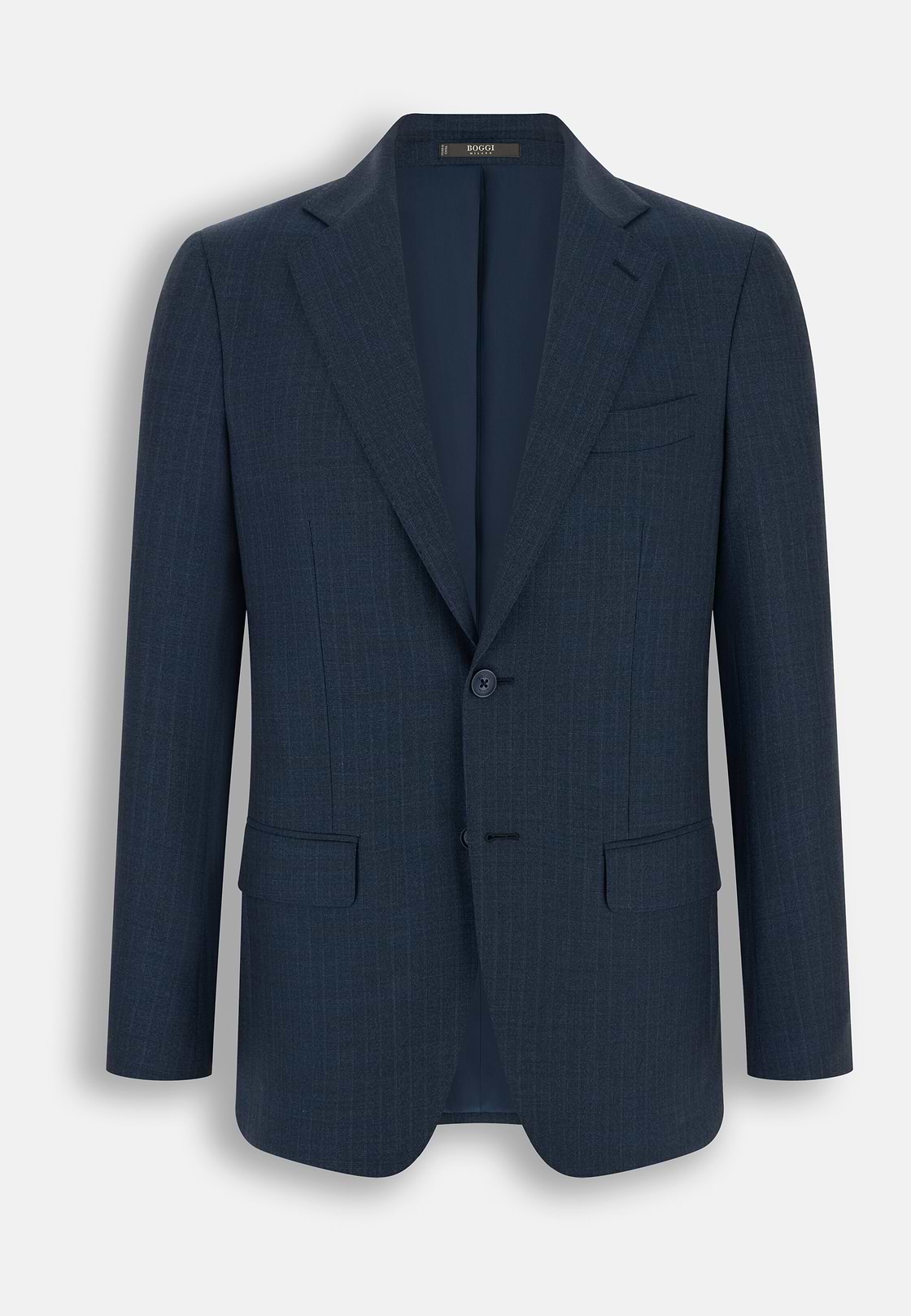 Suit in Super 130 Wool Pinstripe, Blue, hi-res, 7