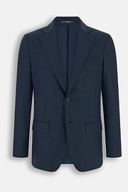 Suit in Super 130 Wool Pinstripe, Blue, thumb, 7