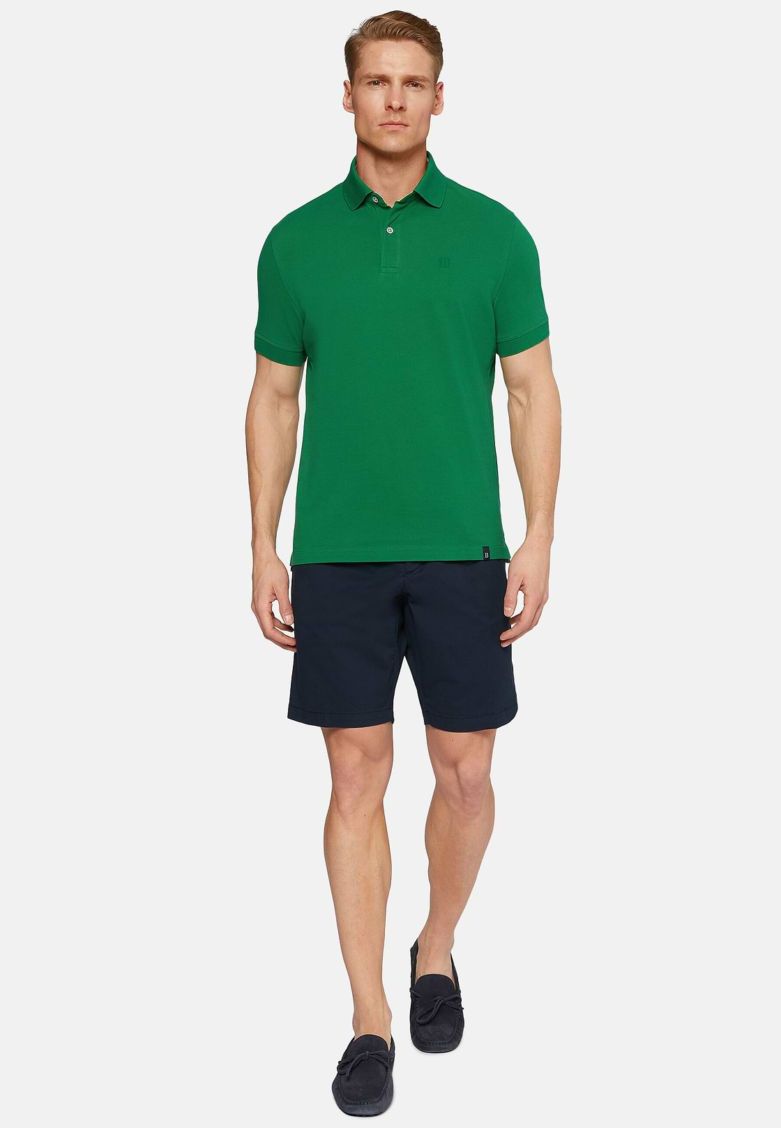 Cotton Piqué Polo Shirt, Green, hi-res