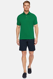 Cotton Piqué Polo Shirt, Green, hi-res