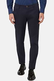 Stretch Cotton Pants, Navy blue, hi-res