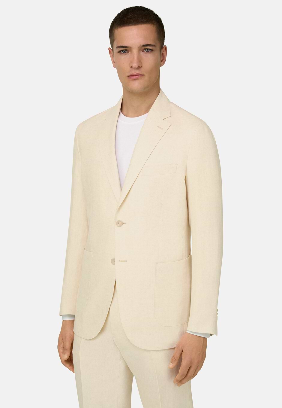 Herringbone Linen Suit, Sand, hi-res