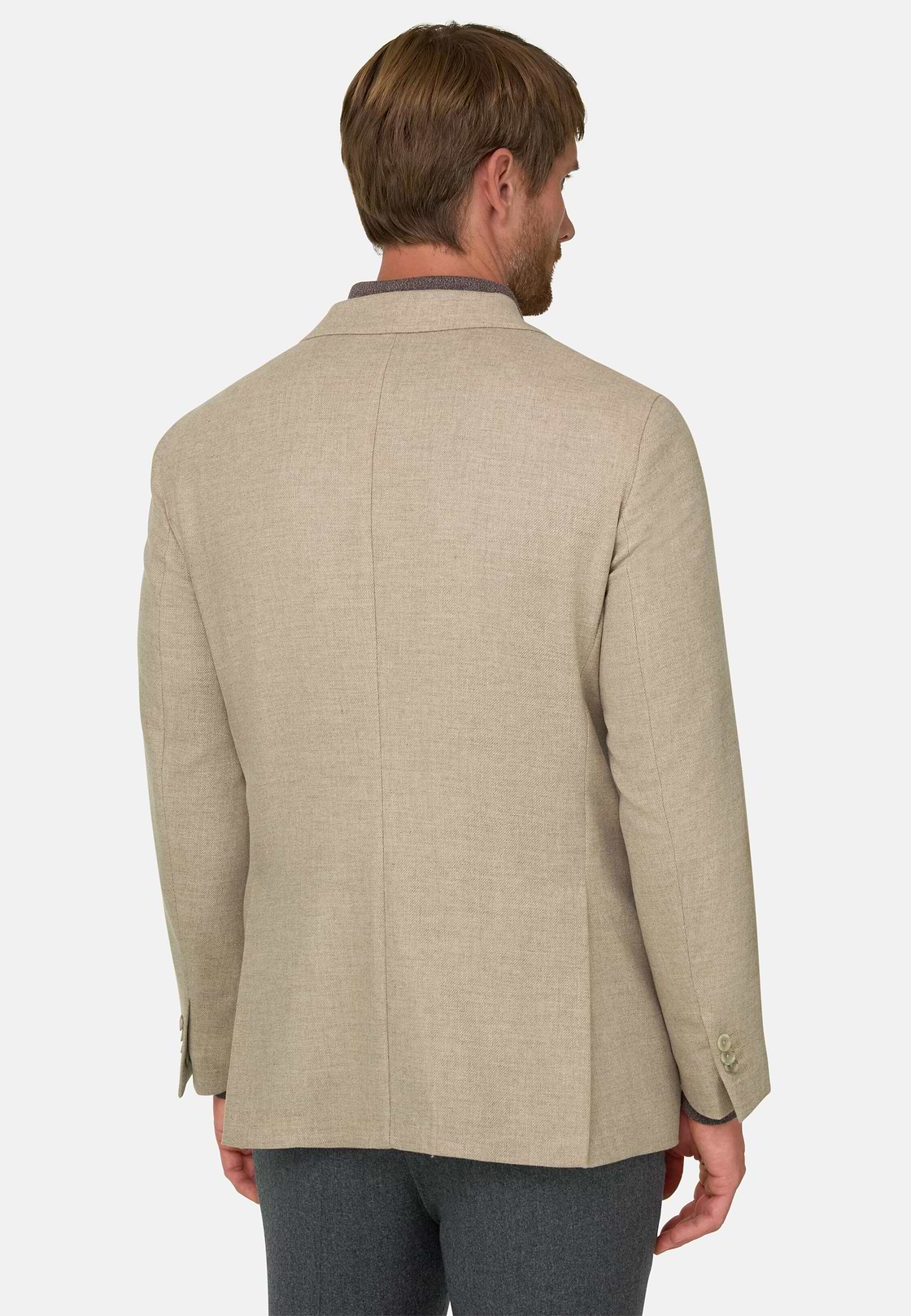 Blazer Double-Breasted in Wool Cashmere, Beige, hi-res, 4