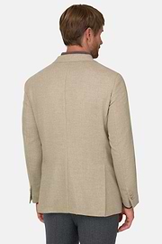 Blazer Double-Breasted in Wool Cashmere, Beige, thumb, 4