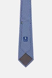 Cravate Motif Géométrique En Soie, bleu marine, hi-res