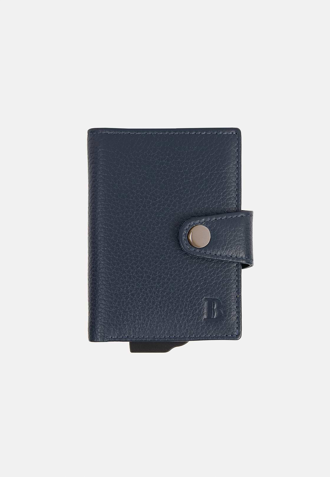 Leather Credit Card Holder, Navy blue, hi-res