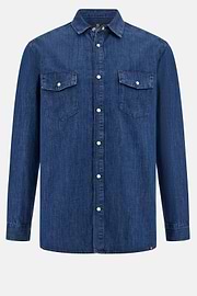 Surchemise En Coton Denim, Bleu, hi-res