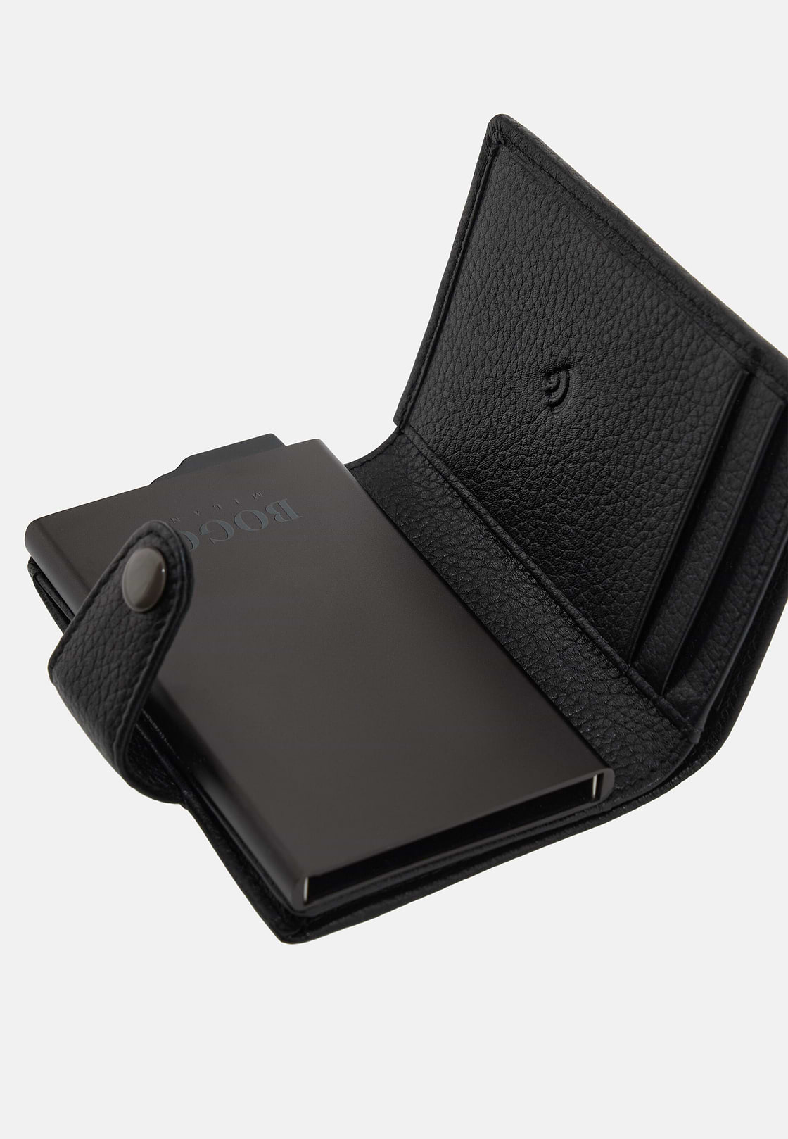 Leather Credit Card Holder, Black, hi-res