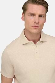 Cotton Linen Polo, Sand, thumb, 4