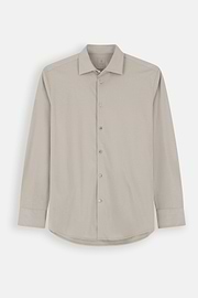 Polo Camicia in Cotone e Seta Regular Fit, Beige, thumb, 7