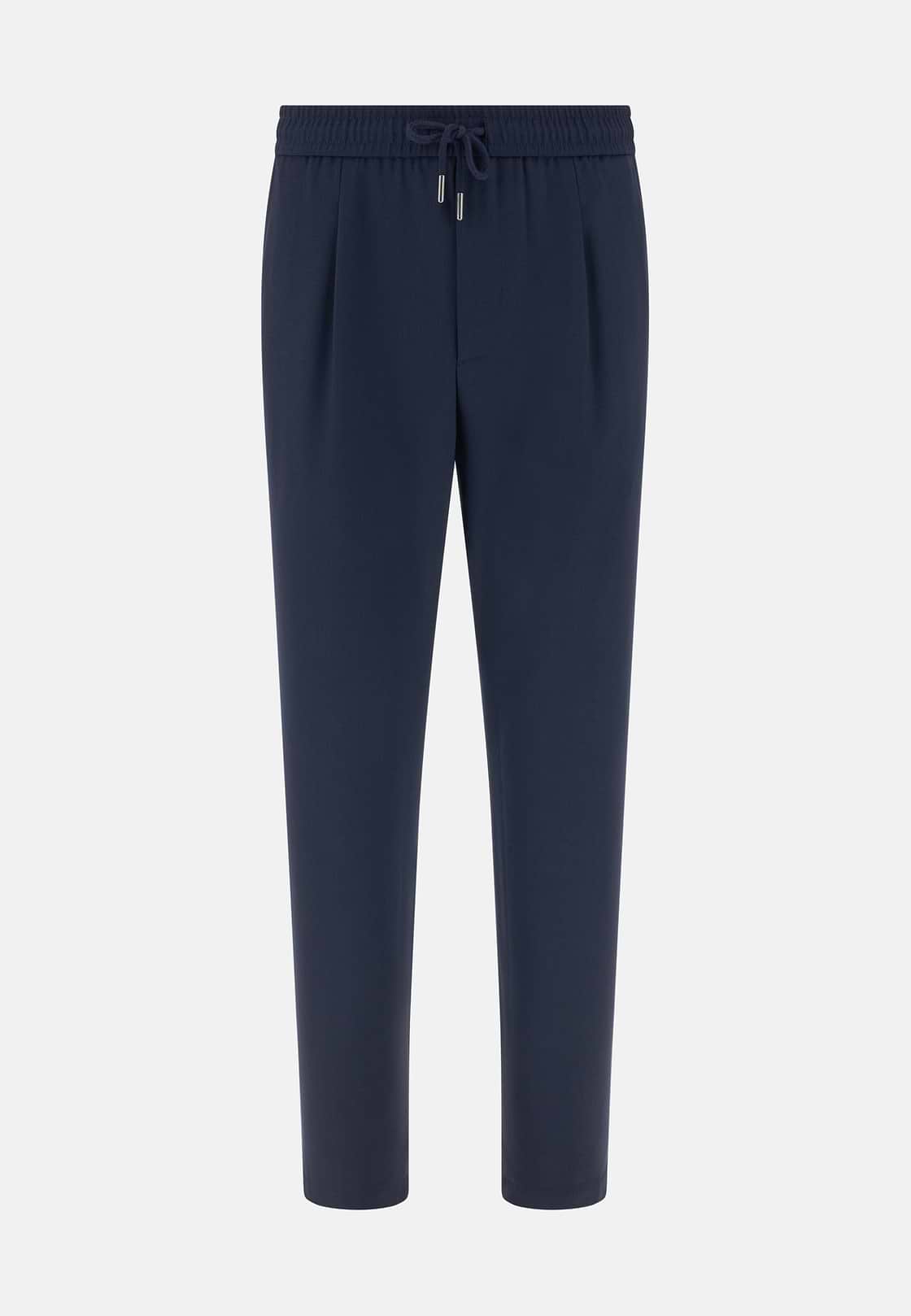 Hose Aus Wolle Mit Kordelzug, Navy blau, hi-res, 5