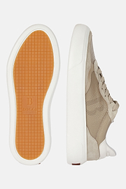 Sneakers En Cuir Foulonné Avec Logo, Taupe, hi-res