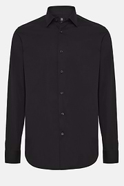 Chemise Bleu Marine En Coton Extensible Slim Fit, bleu marine, hi-res