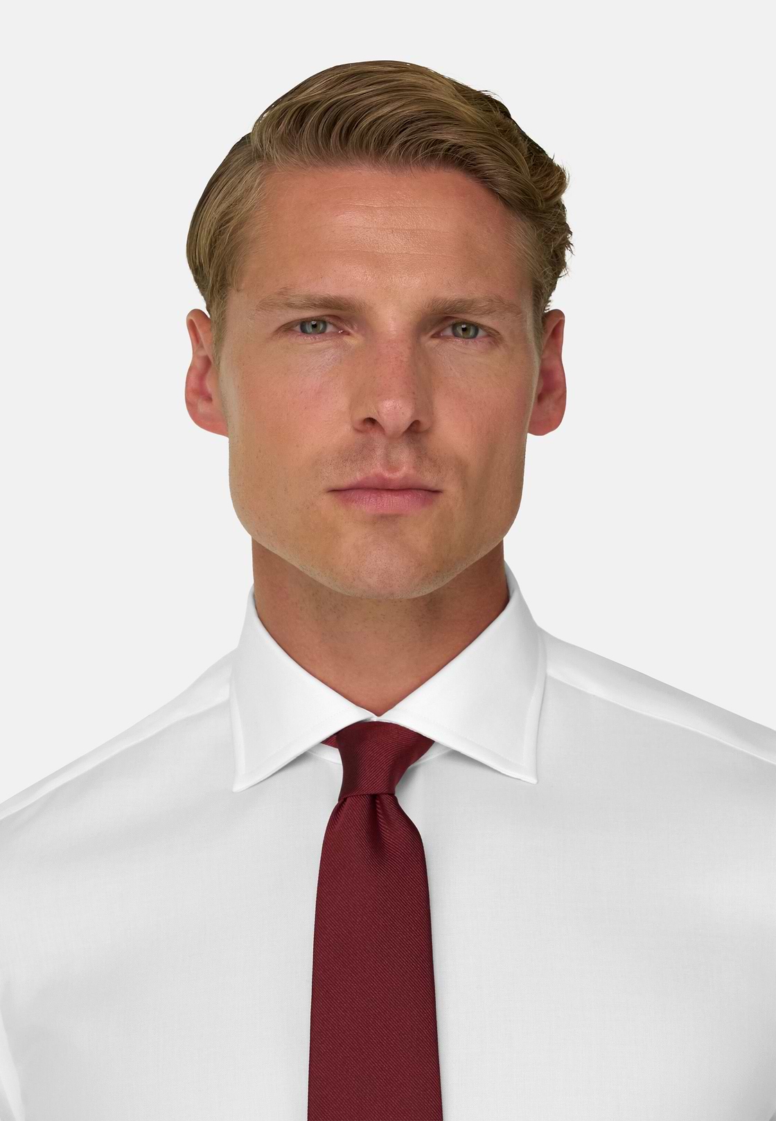 Slim Fit Cotton Twill Shirt, White, hi-res, 3