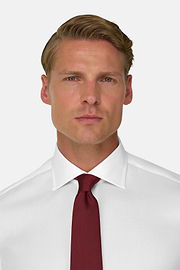 Slim Fit Cotton Twill Shirt, White, thumb, 3