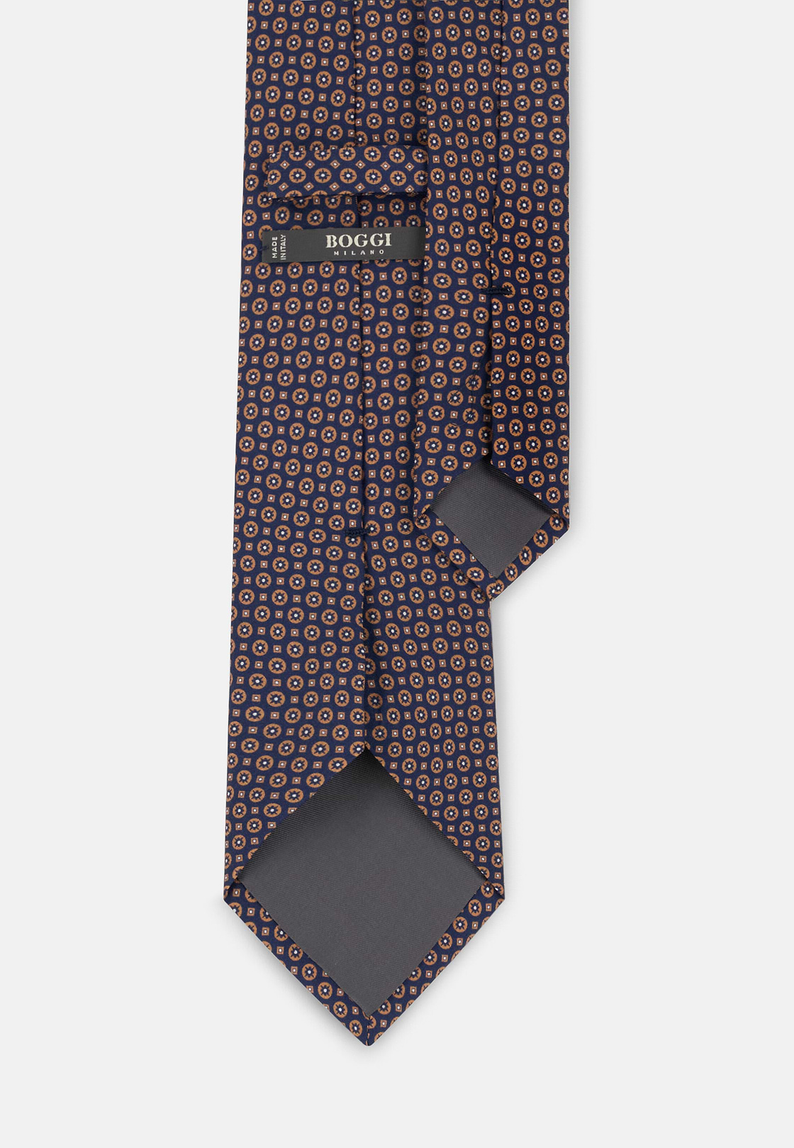 Tie Medallion Pattern Silk, Orange, hi-res, 3