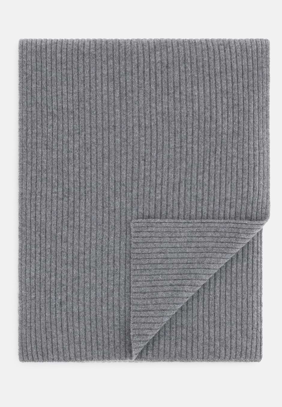 Schal aus Kaschmir mit geripptem Muster, Light grey, hi-res