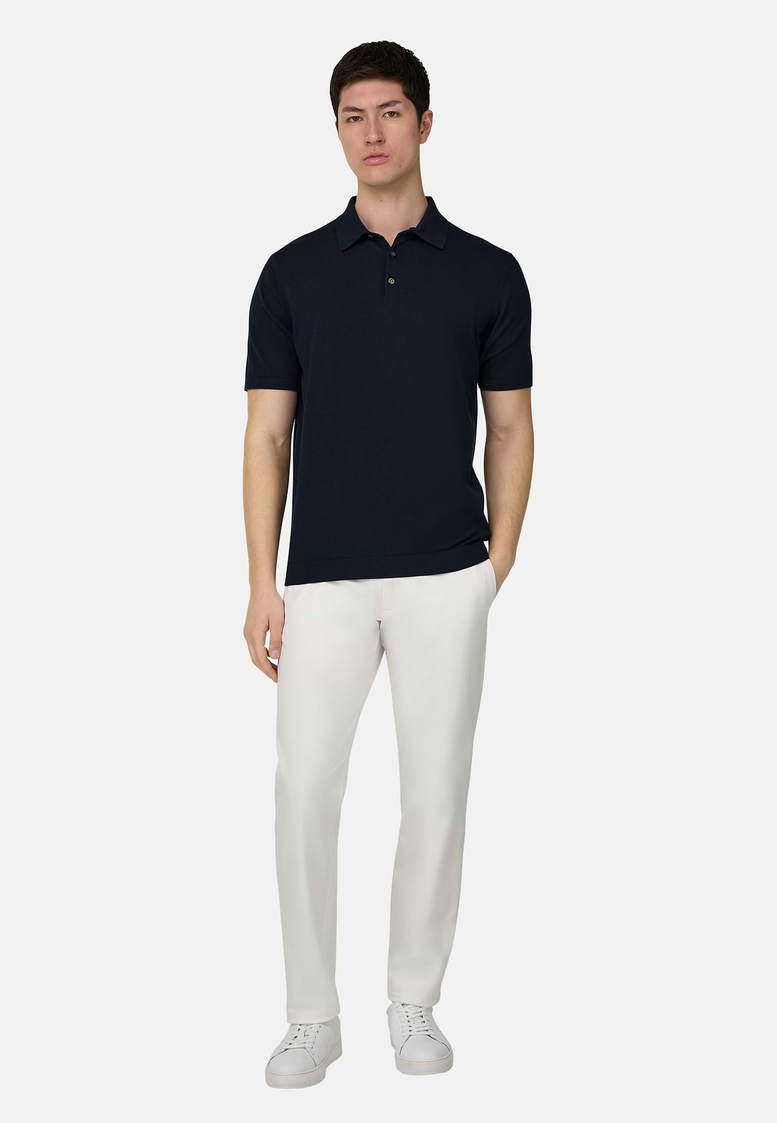 Polo Cotton Crepe, Navy blue, hi-res, 2