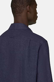 Hemd Aus Leinen Regular Fit, Navy blau, thumb, 4