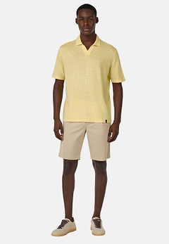 Stretch Linen Jersey Polo Shirt