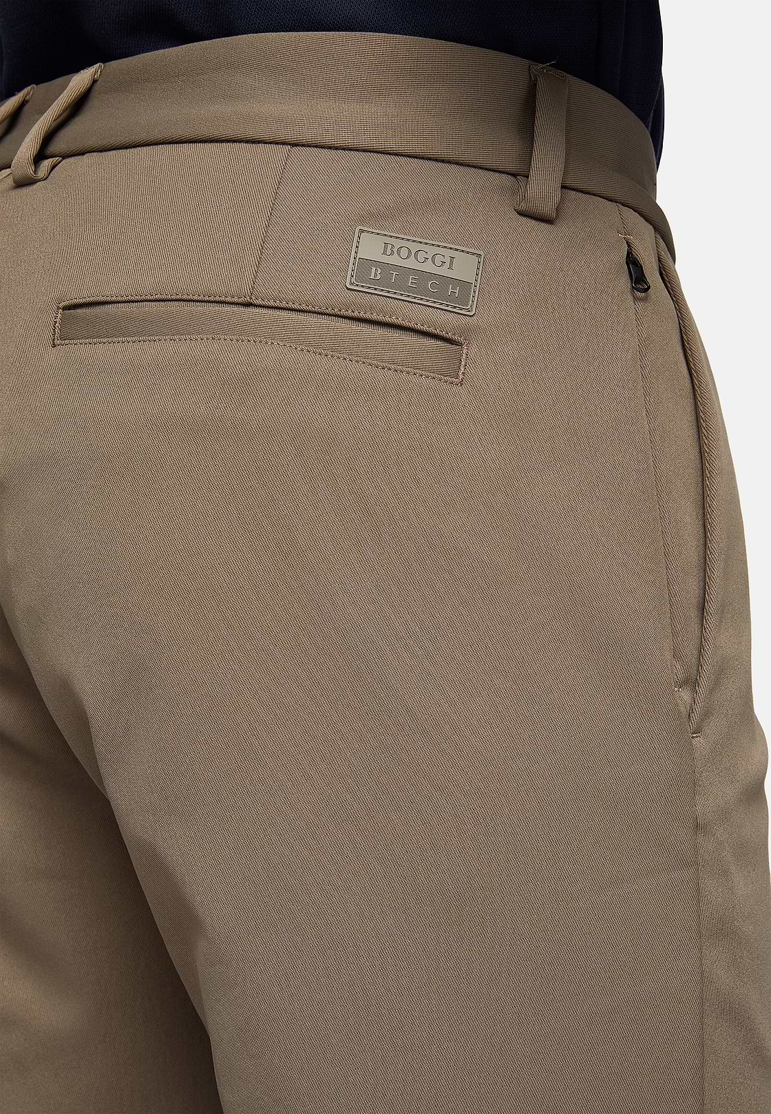 Pantalon En Tissu Technique Extensible B Tech, Taupe, hi-res