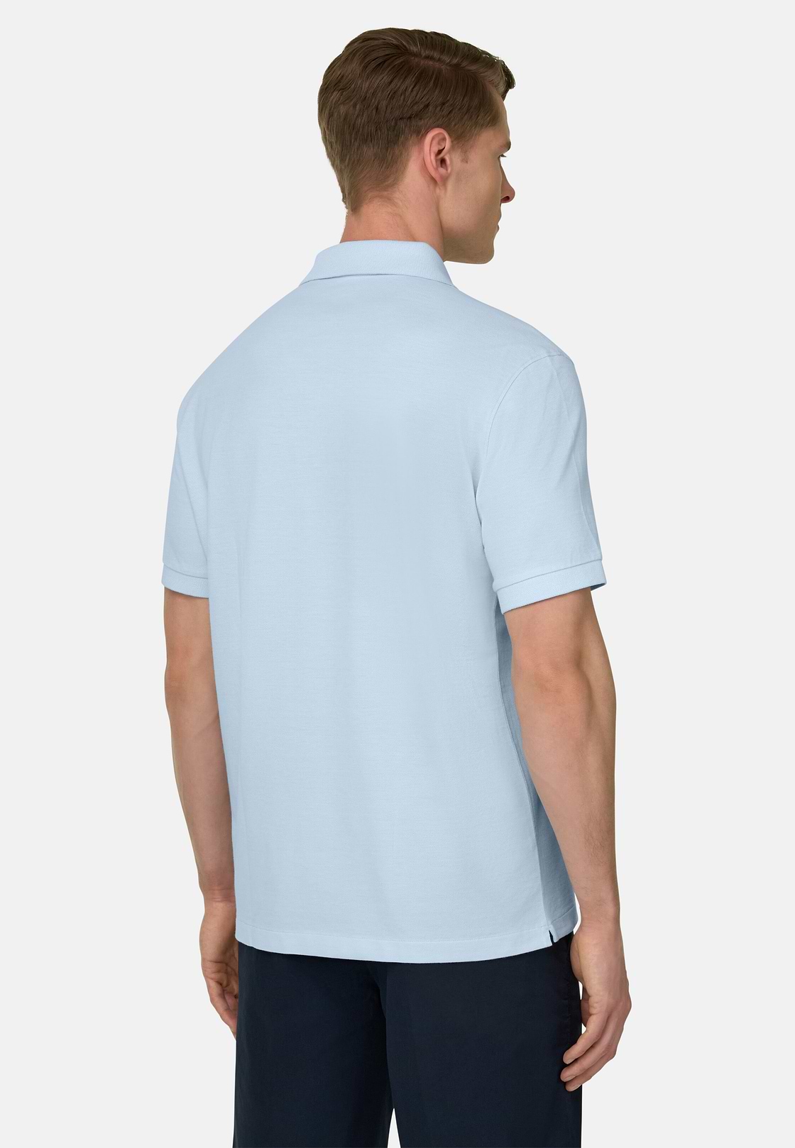 Polo In Pique Di Cotone Oxford, Azzurro, hi-res, 3