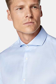 Chemise En Coton Dobby Slim Fit, Bleu clair, hi-res