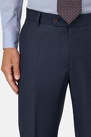 Pinstripe Wool Suit, Blue, thumb, 3