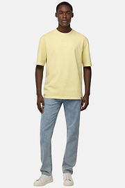 T-Shirt En Jersey De Coton, Jaune, hi-res